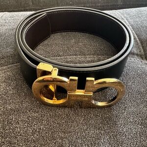 Salvatore Ferragamo Gancini Buckle Leather Belt